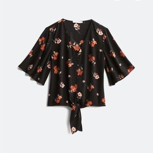 Lush front tie crop blouse